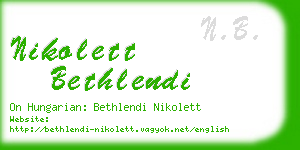 nikolett bethlendi business card